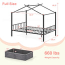 Full Size Metal House Bed with 2 Fabric Drawers for Kids by LJGDeals