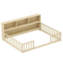 Full Size Montessori Floor Bed with Bookcase by LJGDeals