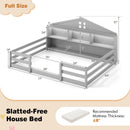 Full Size Montessori Floor Bed with Storage Compartments and Shelf
