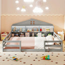 Full Size Montessori Floor Bed with Storage Compartments and Shelf by LJGDeals