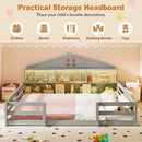 Full Size Montessori Floor Bed with Storage Compartments and Shelf by LJGDeals