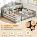 Full Size Montessori Floor Bed with Storage Compartments and Shelf by LJGDeals