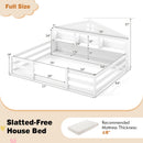 Full Size Montessori Floor Bed with Storage Compartments and Shelf