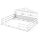 Full Size Montessori Floor Bed with Storage Compartments and Shelf by LJGDeals