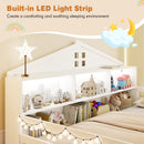 Full Size Montessori Floor Bed with Storage Compartments and Shelf