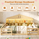 Full Size Montessori Floor Bed with Storage and LED Lights