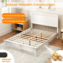 Full Size Platform Slat Bed Frame with High Headboard by LJGDeals