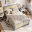 Full Size Rattan Bed Frame with Storage Drawers by LJGDeals