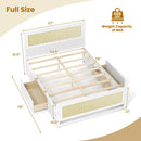 Full Size Rattan Bed Frame with Storage Drawers by LJGDeals