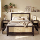 Full Size Rattan Bed Frame with Storage Drawers by LJGDeals