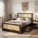 Full Size Rattan Bed Frame with Storage Drawers by LJGDeals