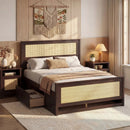 Full Size Rattan Bed Frame with Storage Drawers by LJGDeals