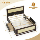 Full Size Rattan Bed Frame with Storage Drawers by LJGDeals