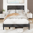 Twin/Full/Queen Size Upholstered Platform Bed Frame with High Headboard by LJGDeals