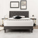 Full/Queen Size Upholstered Platform Bed with Tufted Headboard-Full Size