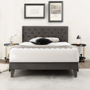 Full/Queen Size Upholstered Platform Bed with Tufted Headboard by LJGDeals