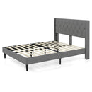 Full/Queen Size Upholstered Platform Bed with Button Tufted Headboard by LJGDeals