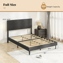 Twin/Full/Queen Size Velvet Bed Frame Upholstered Platform Bed with Chevron Headboard Gray by LJGDeals