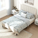 Full Size Velvet Upholstered Platform Bed Frame by LJGDeals