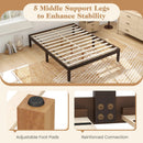 Full Size Wood Bed Frame with Wooden Slats Support and Rubber Wood Legs by LJGDeals