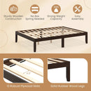 Full Size Wood Bed Frame with Wooden Slats Support and Rubber Wood Legs by LJGDeals