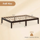 Full Size Wood Bed Frame with Wooden Slats Support and Rubber Wood Legs by LJGDeals