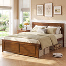 Twin Size Wooden Platform Bed Frame with Headboard by DirectDeals