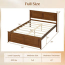 Twin Size Wooden Platform Bed Frame with Headboard by DirectDeals