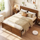 Twin Size Wooden Platform Bed Frame with Headboard by DirectDeals