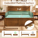 Twin Size Wooden Platform Bed Frame with Headboard by DirectDeals