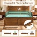 Twin Size Wooden Platform Bed Frame with Headboard by LJGDeals