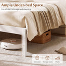 Full Size Wooden Platform Bed Frame with Curved Headboard