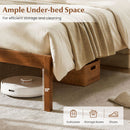 Full Size Wooden Platform Bed Frame with Curved Headboard