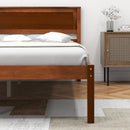 Twin/Full/Queen Size Bed Frame with Wooden Headboard and Slat Support-Full Size