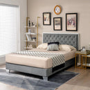 Full/Queen Size Upholstered Bed Frame with Velvet Headboard by DirectDeals