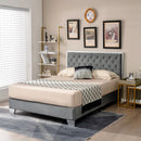Full/Queen Size Upholstered Bed Frame with Velvet Headboard by LJGDeals