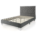 Full/Queen Size Upholstered Bed Frame with Velvet Headboard by LJGDeals