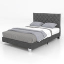 Full/Queen Size Upholstered Bed Frame with Velvet Headboard by DirectDeals