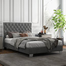 Full/Queen Size Upholstered Bed Frame with Velvet Headboard by LJGDeals