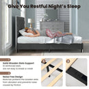 Full/Queen Size Upholstered Bed Frame with Velvet Headboard by LJGDeals
