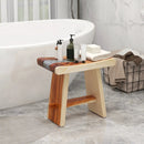 Fully Assembled Shower Stool with Epoxy Finish and Curved Seat by LJGDeals