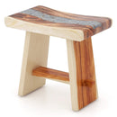 Fully Assembled Shower Stool with Epoxy Finish and Curved Seat by LJGDeals