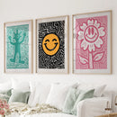 Funky Wall Art. Groovy Poster. Trendy Decor Set by Wall Art Set