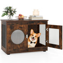 Furniture Style Dog Crate for Small and Medium Dogs with Translucent Window and Lockable Door-Rustic Brown by LJGDeals
