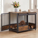 Dog Crate Furniture with Sliding Barn Door and Mat by LJGDeals