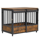 Dog Crate Furniture with Sliding Barn Door and Mat by LJGDeals