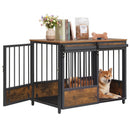 Dog Crate Furniture with Sliding Barn Door and Mat by LJGDeals