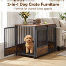 Dog Crate Furniture with Sliding Barn Door and Mat by LJGDeals
