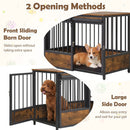 Dog Crate Furniture with Sliding Barn Door and Mat by LJGDeals