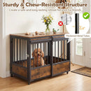 Dog Crate Furniture with Sliding Barn Door and Mat by LJGDeals